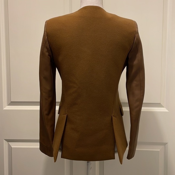 Neil Barrett Camel Brown Leather & Wool-blend Blazer - Picture 3 of 16